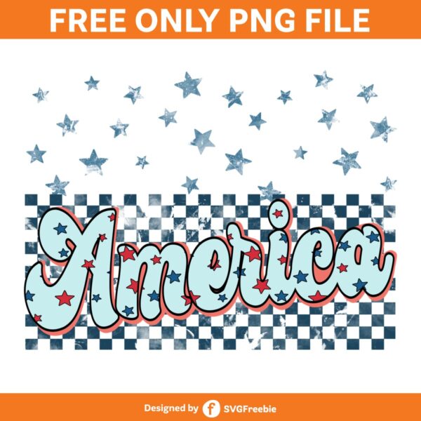 america-vibes-retro-checkered-stars-png