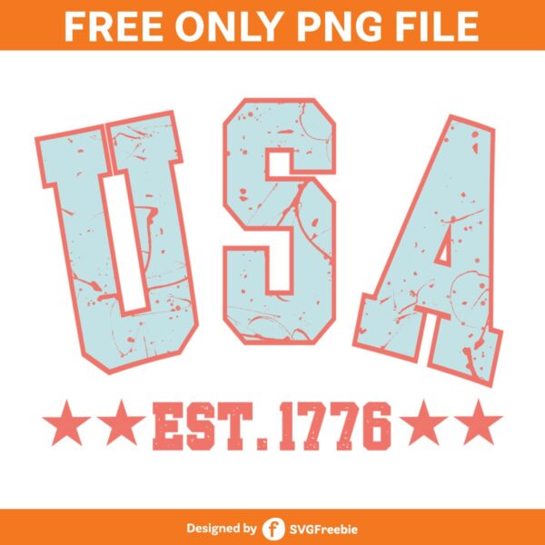 Retro USA America Est 1776 Grunge PNG