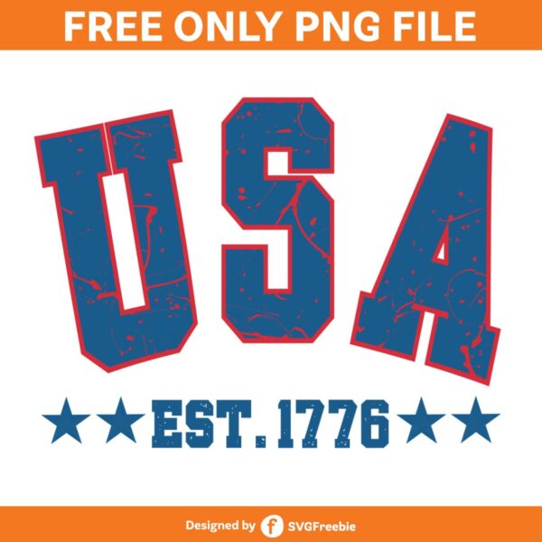 USA Retro America Est 1776 Grunge PNG