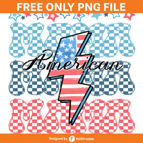 American Mama Retro 4th of July Checker