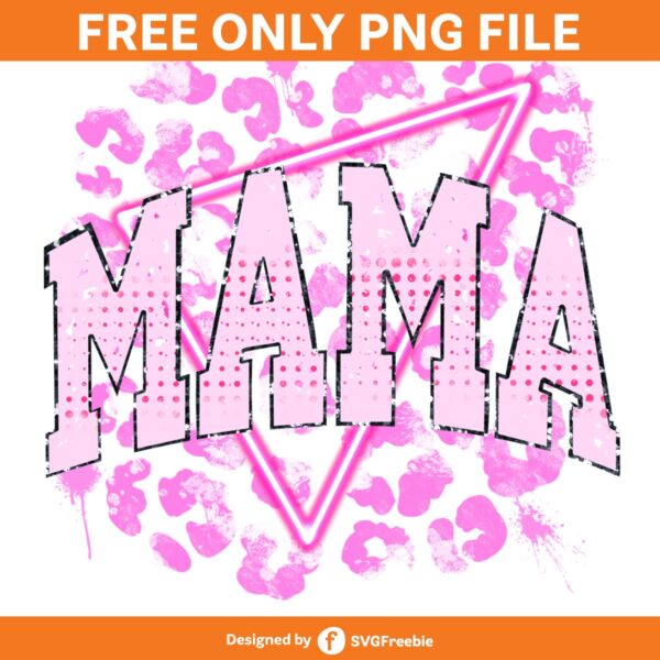 Mama Retro Varsity Grunge Pink Mom PNG