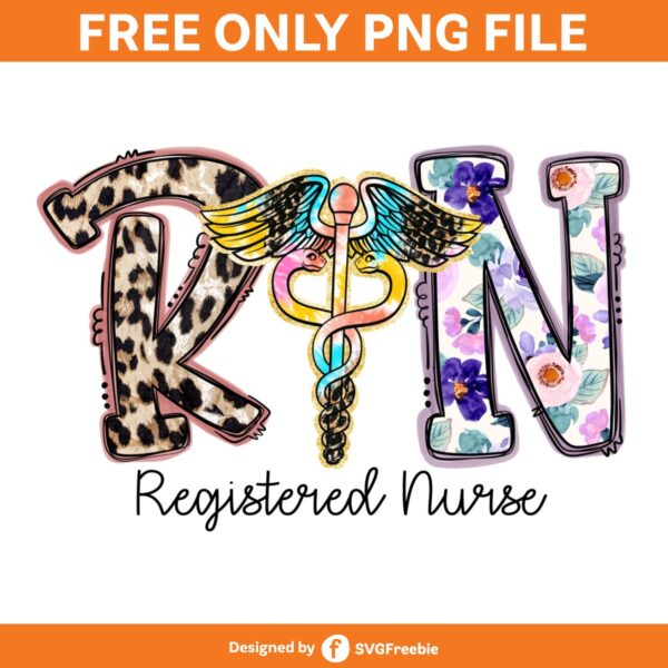 RN Nurse Flower Leopard Sublimation