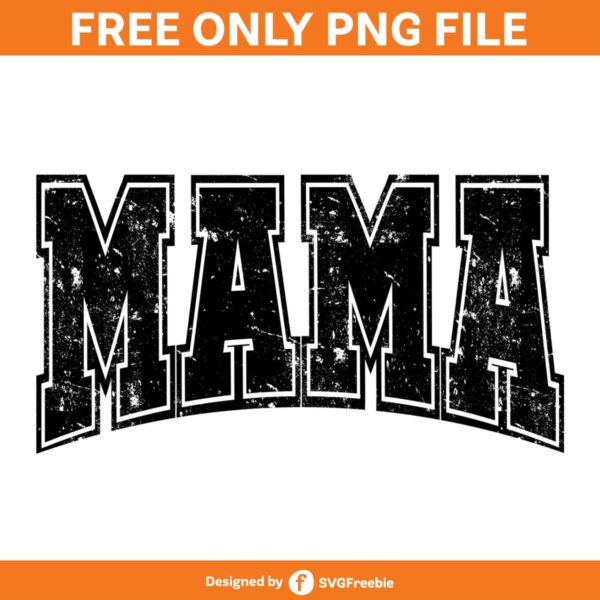 Mama Retro Varsity Grunge Rocker Mom PNG