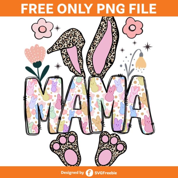 mama-bunny-easter-leopard-flower-letter