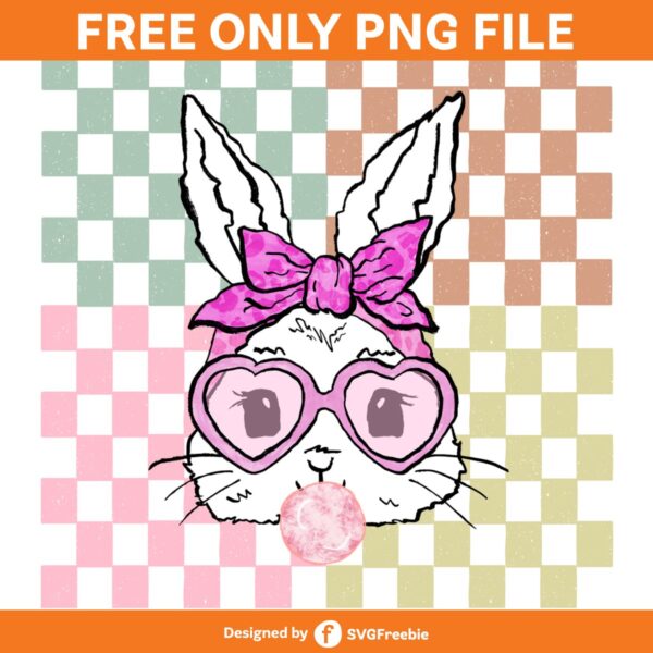 Easter Bunny Glasses Rabbit Checker PNG