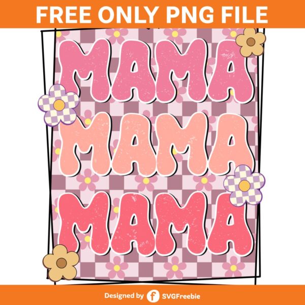 Retro Mama Spring Vibes Flowers Checker