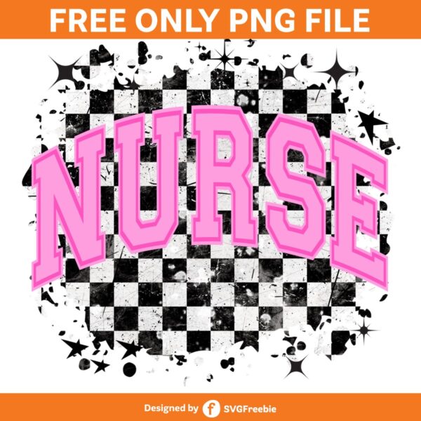 Nurse Retro Checkered Grunge Rocker Mom