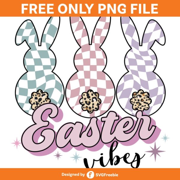 Easter Bunny Checkered Easter Vibes PNG