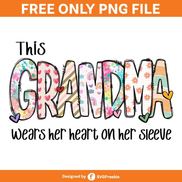 Grandma Valentines Day Doodle Cute PNG