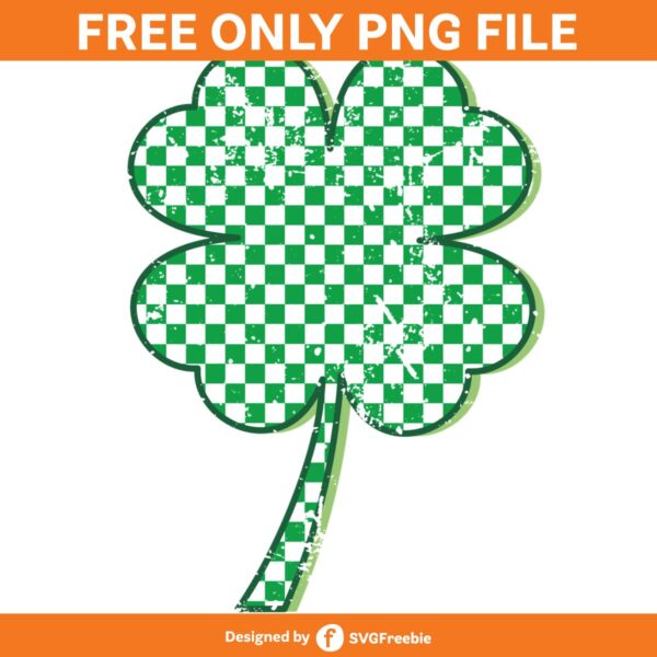 Shamrock Checker Patricks Day Distressed