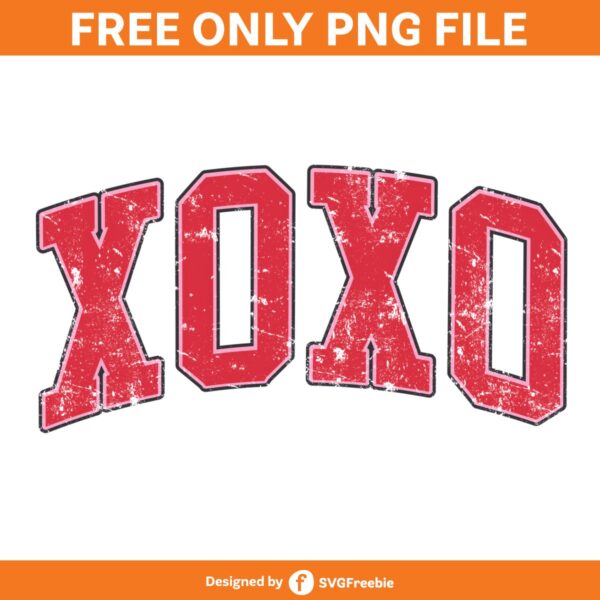 Xoxo Valentines Day Retro Varsity PNG