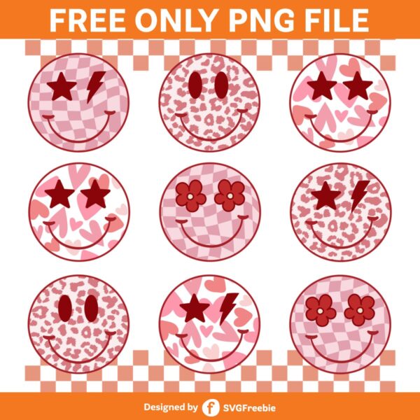 Retro Valentine Groovy Happy Smile PNG