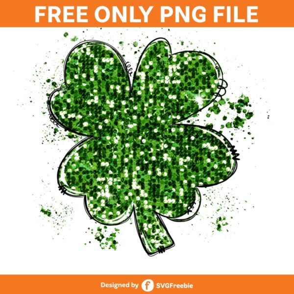 Shamrock Sequins Glitter Splatter PNG