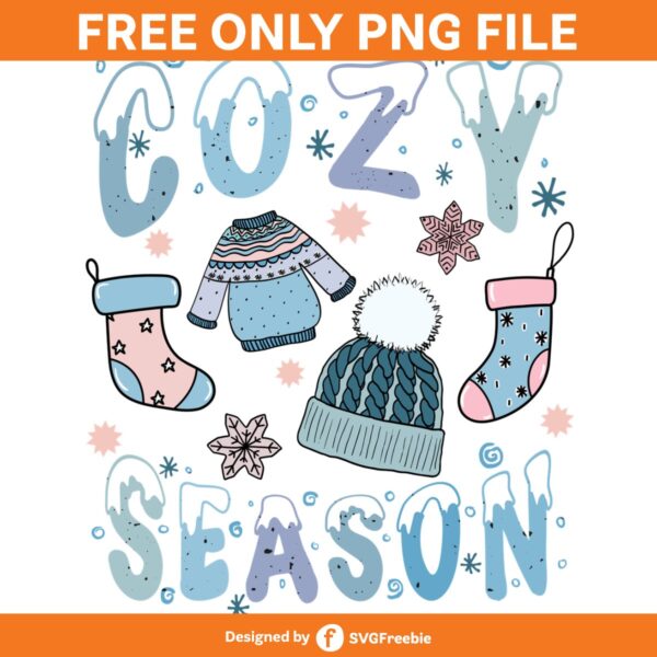 Cozy Season Retro Winter Vibes PNG