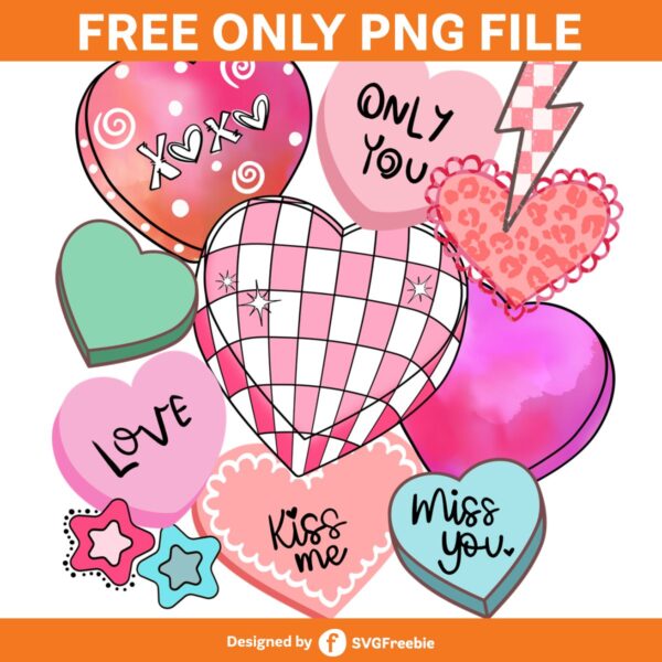 Candy Hearts Valentine Conversation PNG