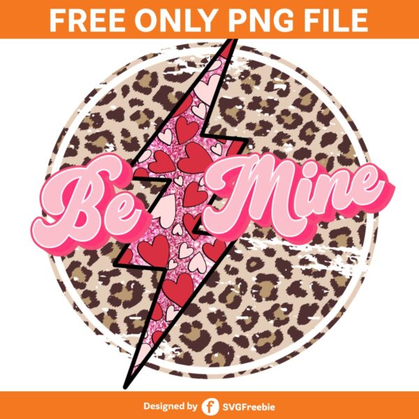 Be Mine Valentine Leopard Lightning Bolt