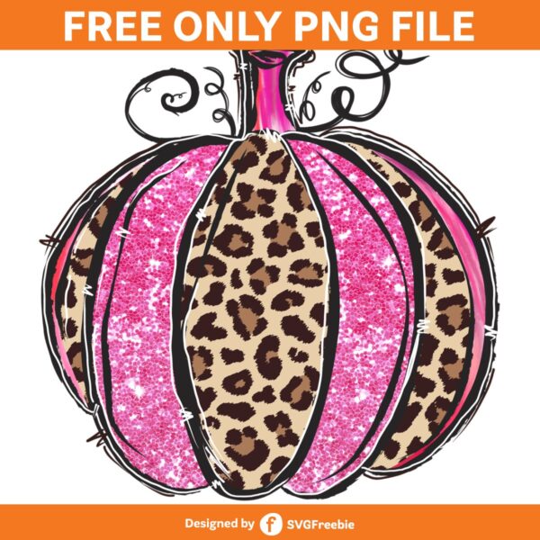 Pumpkin Leopard Pink Glitter Sublimation