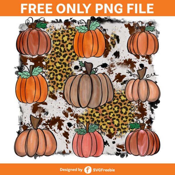 Fall Season Pumpkin Spice Cowhide Print