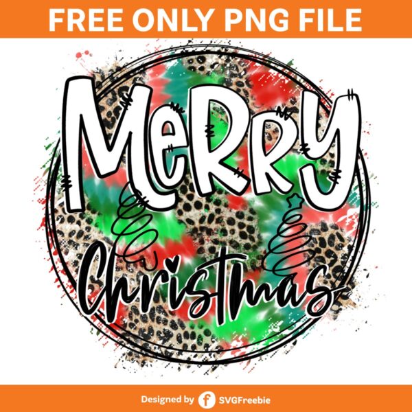 Merry Christmas Season Tie Dye Print PNG