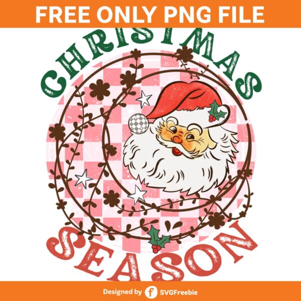 Christmas Season Retro Santa Checkered