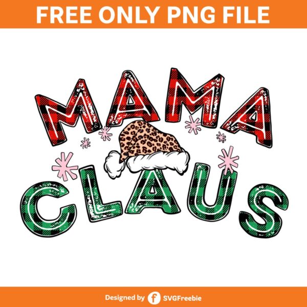 Mama Claus Retro Christmas Buffalo Plaid