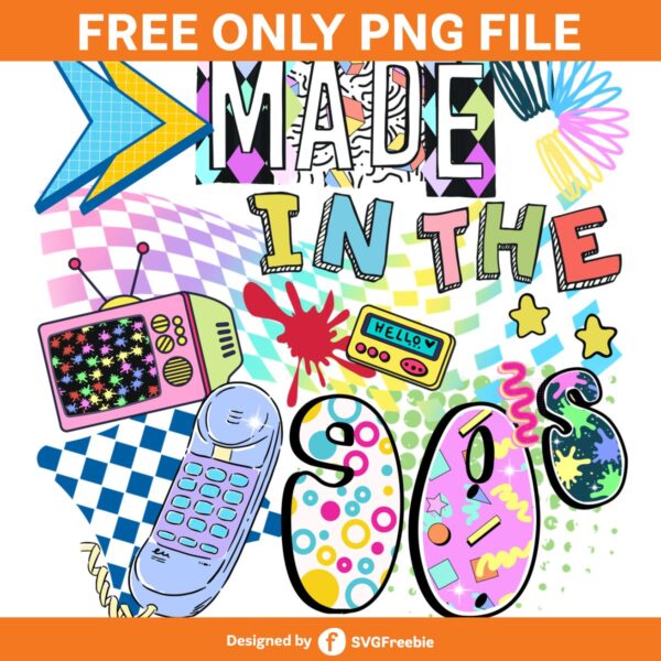 Made in the 90s Retro Music Vintage PNG