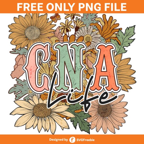 CNA Floral Boutique Retro Nurse Fall PNG