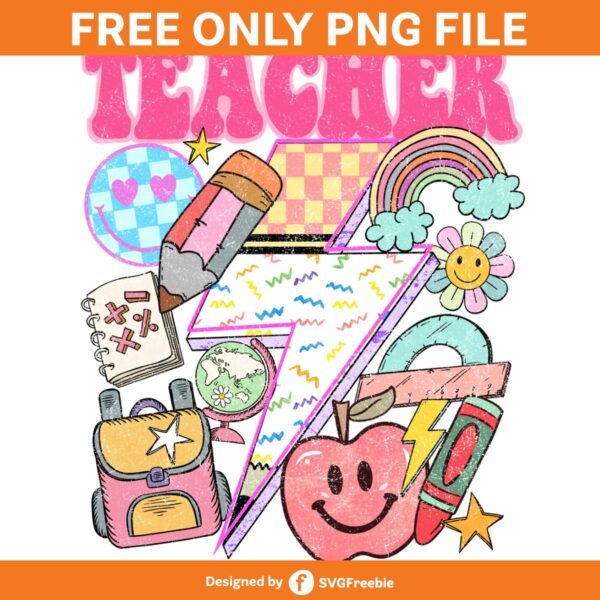 Teacher Groovy School Retro Sublimation