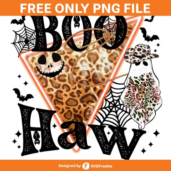 Retro Boo Haw Halloween Cowboy Ghost PNG