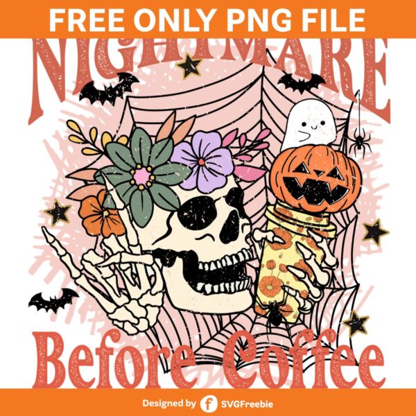 Nightmare Before Coffee Skeleton Flowers