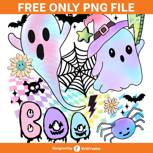 Halloween Pastel Retro Spooky Vibes PNG