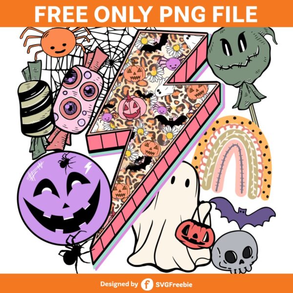 Spooky Vibes Halloween Retro Groovy PNG