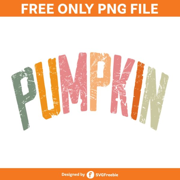 Retro Fall Vibes Pumpkin Distressed PNG