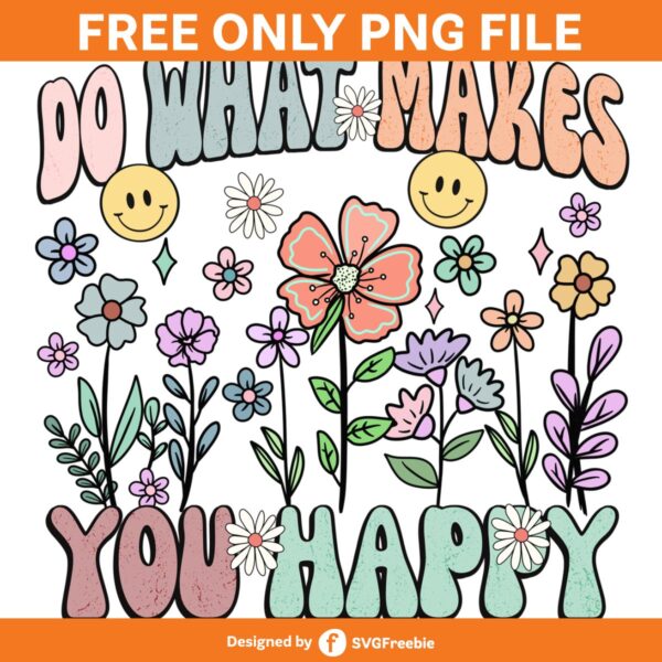 Retro Wildflowers Mental Health Boho PNG