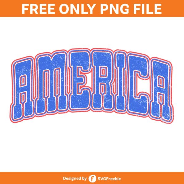 America Varsity Retro 4th of July PNG