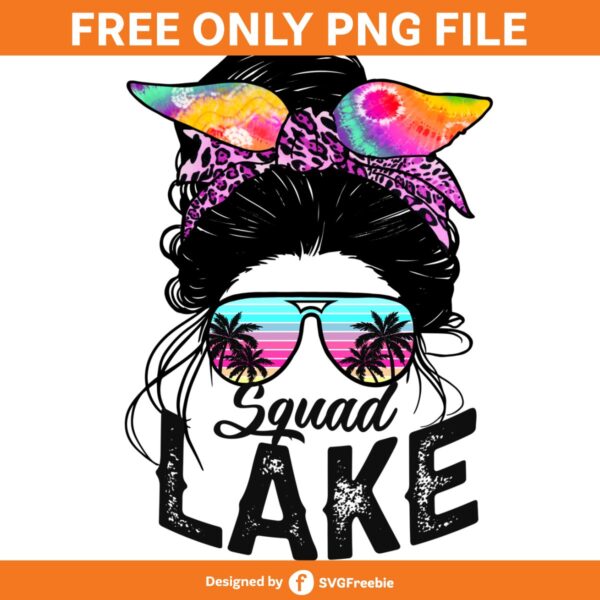 Lake Squad Messy Bun Tie Dye Sublimation