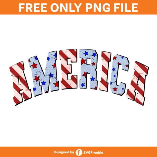 America Varsity Retro 4th of July PNG