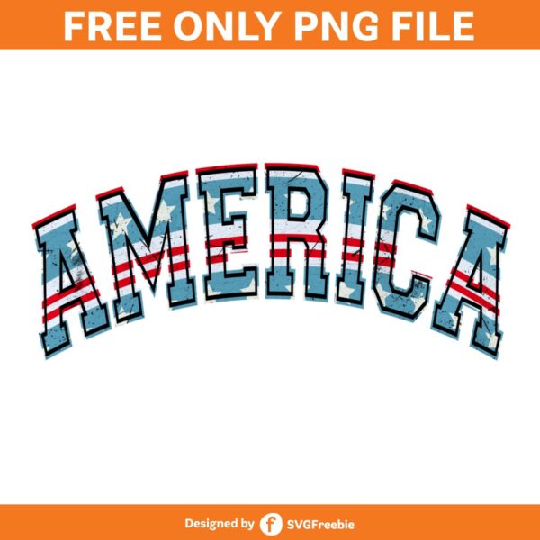 America Varsity Retro 4th of July PNG