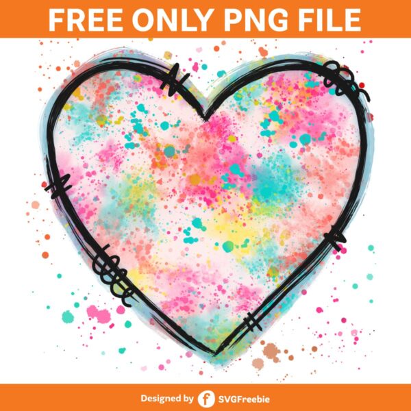 Heart Pastel Splash Watercolor Paint PNG