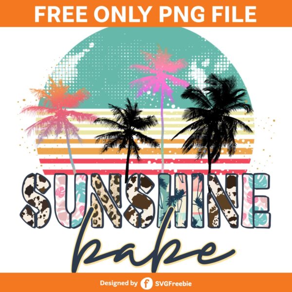 Sunshine Babe Retro Summer PNG