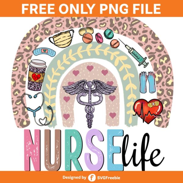 Nurse Life Retro Rainbow Sublimation