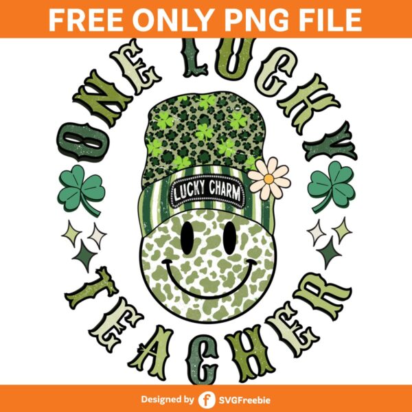 One Lucky Teacher St Patricks Day PNG