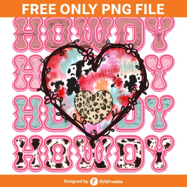 Howdy Heart Valentine Retro Sublimation