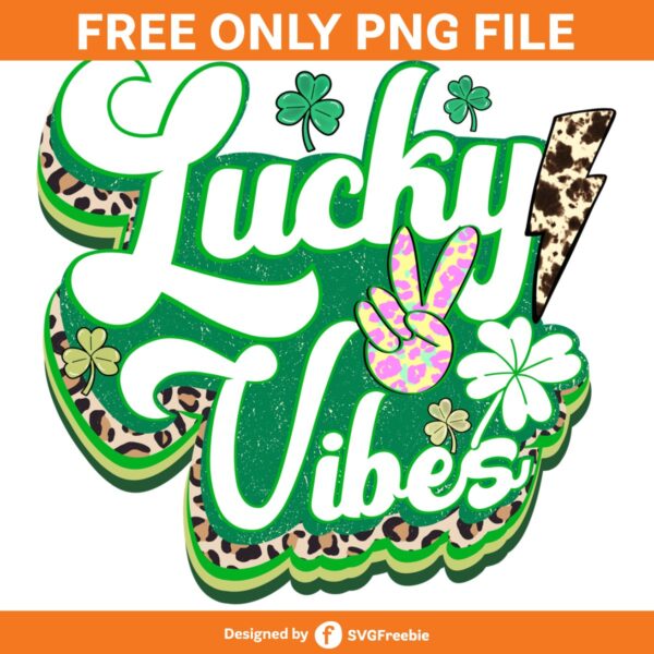 Lucky Vibes Retro St. Patricks Day PNG