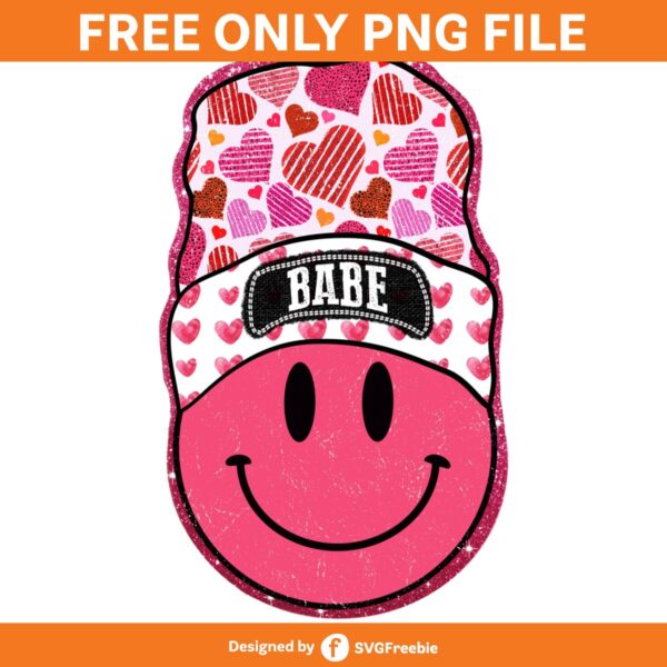 smiley-face-beanie-retro-babe-png