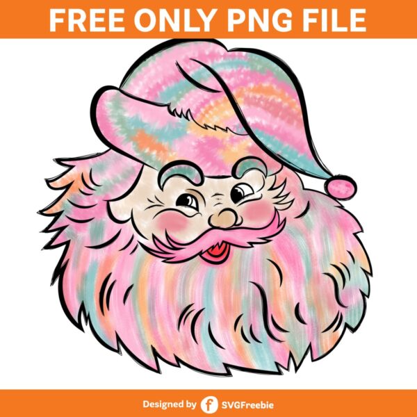 Santa Pink Christmas Ho Ho Ho Retro PNG