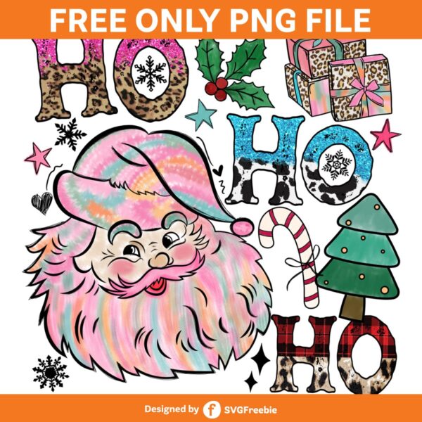 santa-ho-ho-ho-pink-merry-christmas-png