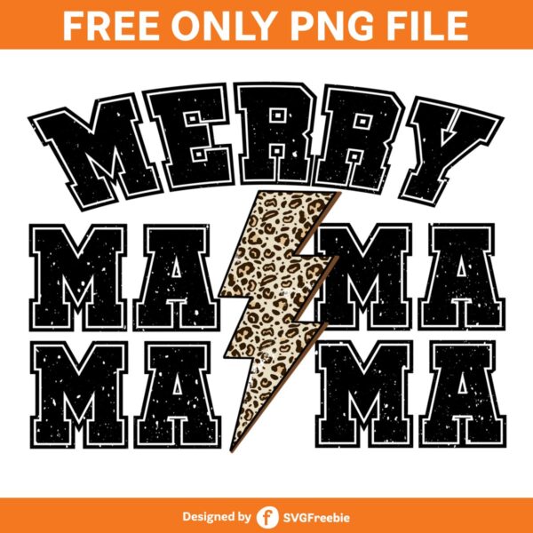 Merry Mama Distressed Lightning Bolt