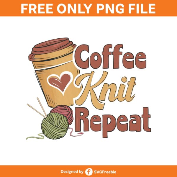 Coffee Knit Repeat Clipart PNG