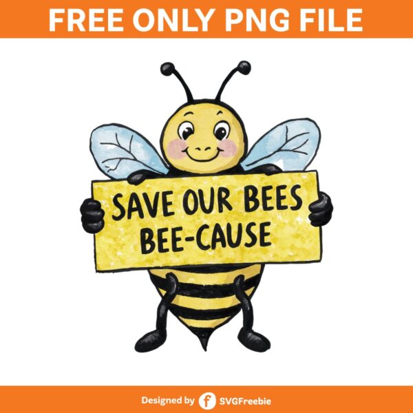 save-our-bees-beecause-clipart-png